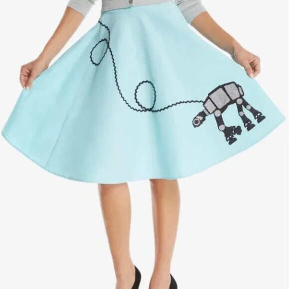 Star Wars Her Universe AT-AT Poodle Skirt Blue Size Medium NWT!